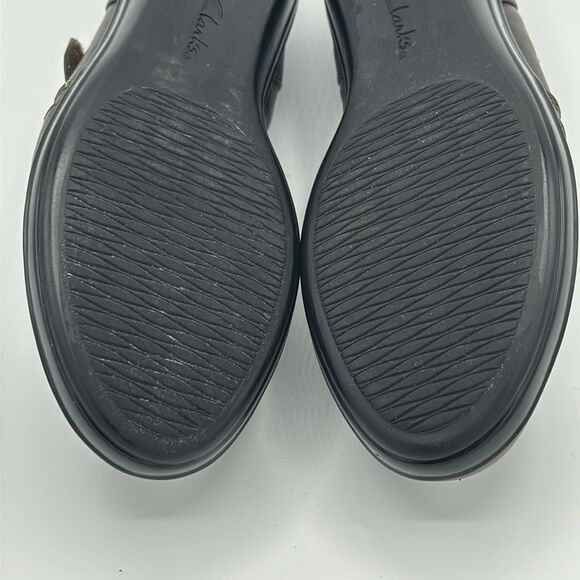 Clarks Size 7M Everlay Brown Coda Dark Leather Slip On - Picture 14 of 15